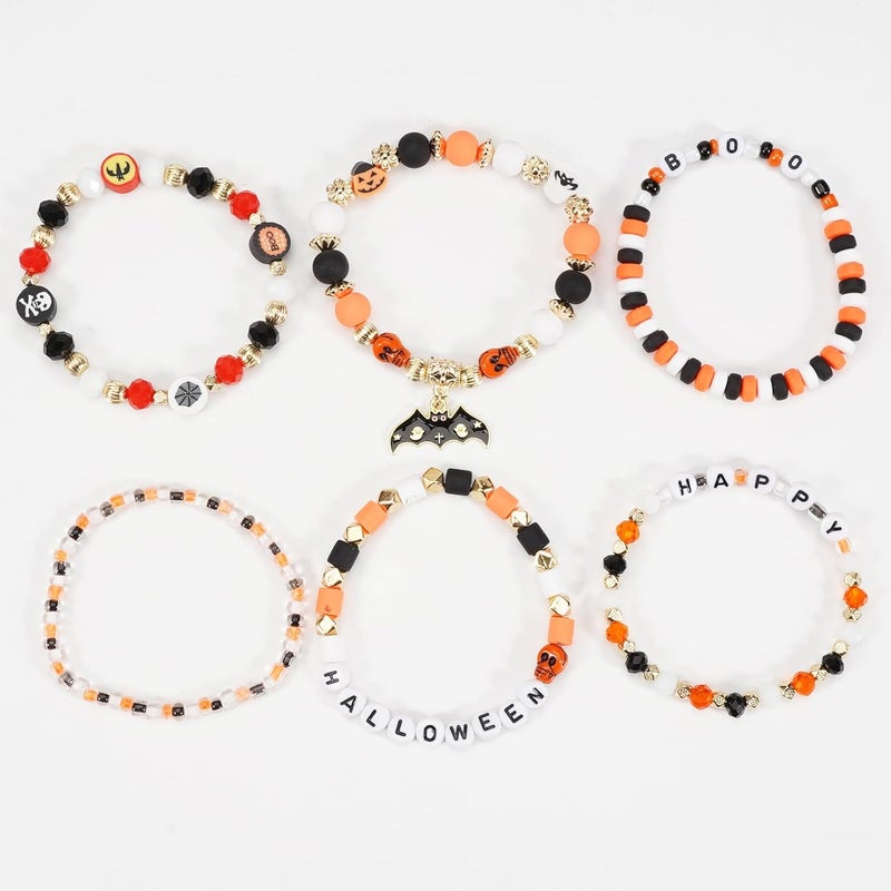 Lonext Halloween Bracelets Stackable Heishi Beaded Stretch Bracelets - Image 5